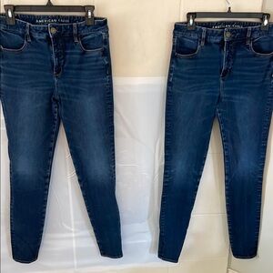 Set of Two American Eagle Outfitters Blue Skinny Jeans with Stretch